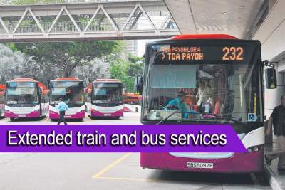 Extended train and bus services on the eve of National Day
