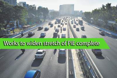 Works to widen a 5.8km stretch of the PIE is now complete