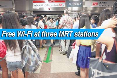 Free Wi-Fi at three MRT stations from 22nd August