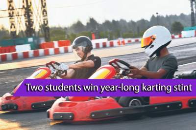 Two students claim victory at Rev Up Singapore! Karting Championships