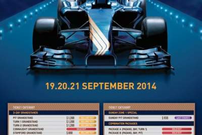 80 percent of tickets to the 2014 Singapore Grand Prix are reportedly sold