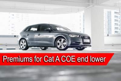 Large car COE premiums experience small hike while Cat A prices dip slightly