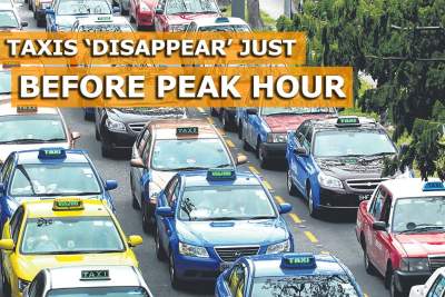 Lesser taxis in sight just before peak hour at airport