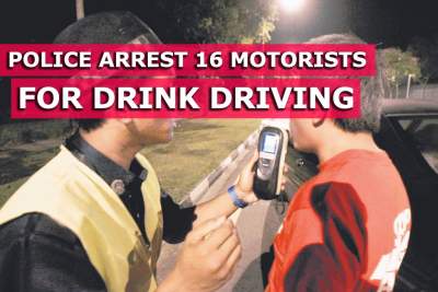 16 motorists arrested for drink driving in islandwide operation