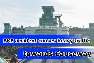 Accident on BKE causes heavy traffic towards Woodlands Checkpoint