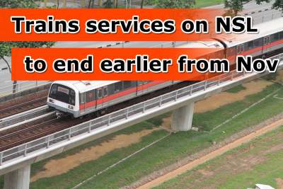 Train services at nine stations on NSL to end earlier due to rail works