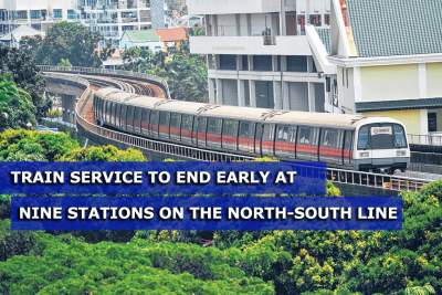 Train service to end earlier at nine North-South Line MRT stations