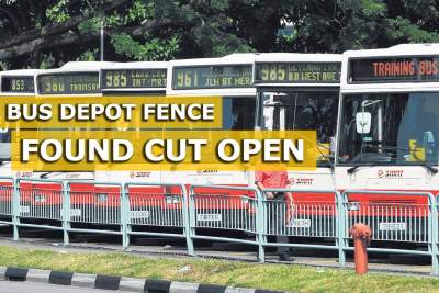 Fence found cut open at Ang Mo Kio bus depot