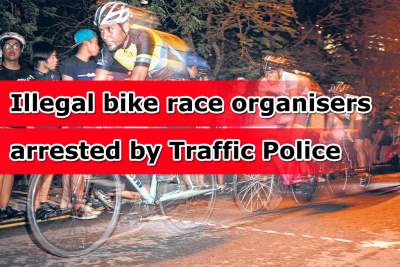 Traffic Police arrests illegal bicycle race organisers