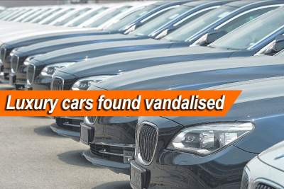 Luxury cars at car workshop vandalised with paint remover