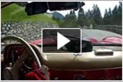 Mercedes 300SL goes flat out at a classic car rally