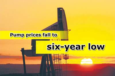 Pump prices slide to six-year low