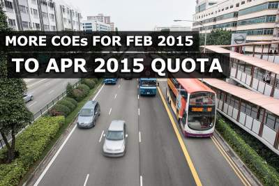 Number of COEs for February to April 2015 increase
