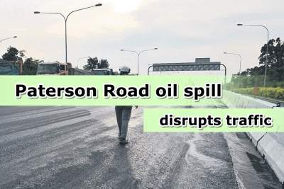 Oil spill on Paterson Road causes disruption during morning peak hours