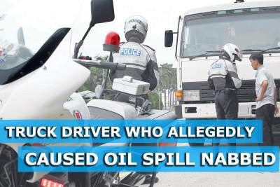 Truck driver held over oil spill at Paterson Road