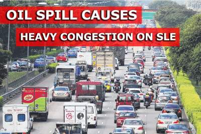 Oil spill causes heavy congestion on Seletar Expressway