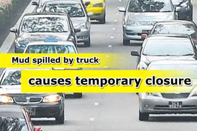 Mud on ECP causes temporary closure after bedok exit
