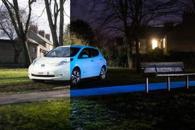 Nissan is the first carmaker in the world to apply glow-in-the-dark paint