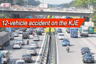 Multi-vehicle collision along the KJE causes congestion