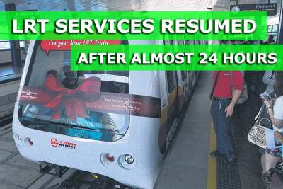 LRT train service fully restored after shutdown of almost 24 hours
