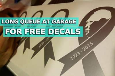 Car decals bearing image of Lee Kuan Yew in hot demand at garage