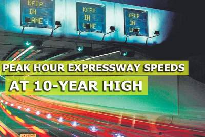 Average speeds on expressway during peak hours at 10-year high