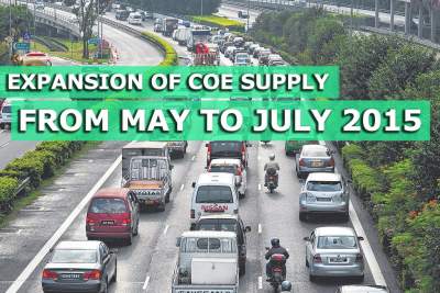 COE supply from May to July 2015 increases by 41 percent