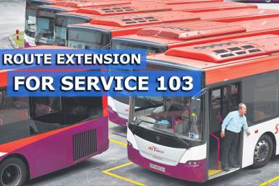 SBS Transit extends service 103's route to Yishun Bus Interchange