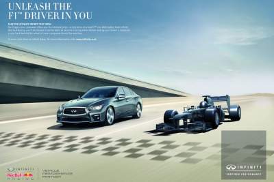 Infiniti's new test drive campaign grants drive in a Formula One car