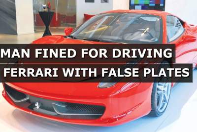 25-year old fined for driving Ferrari with false number plates