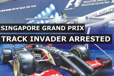 Police arrest 27-year old man over Singapore Grand Prix track invasion