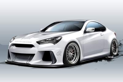 Hyundai releases sketch of SEMA-bound Solus Genesis Coupe concept