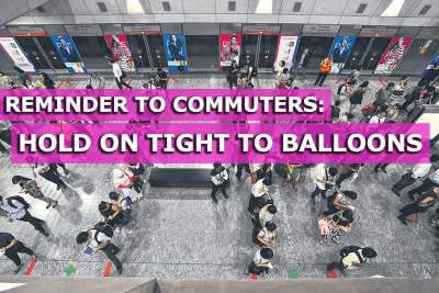 Posters put up along NEL to remind commuters to hold on to balloons tightly