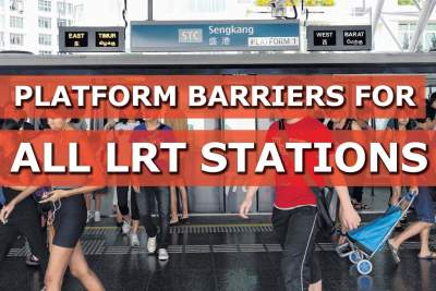 Platform barriers at all LRT stations by 2018 to prevent falls