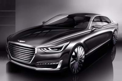 Hyundai unveils rendering of its new G90 luxury sedan