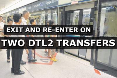 Exit and re-enter on two Downtown Line 2 interchange stations