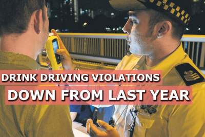 Drink driving violations down from last year