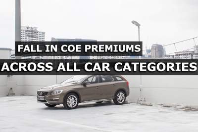 COE premiums for Cat A, B and E all fall