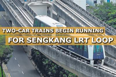 Two-car trains on Sengkang loop of LRT start official operations