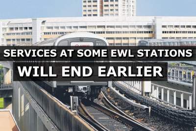 Train services at some East-West Line stations to end earlier