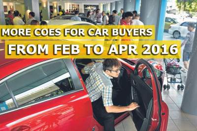 Increase in COE supply from February to April 2016