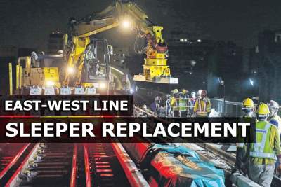 Gantry cranes speed up sleeper replacement on East-West Line