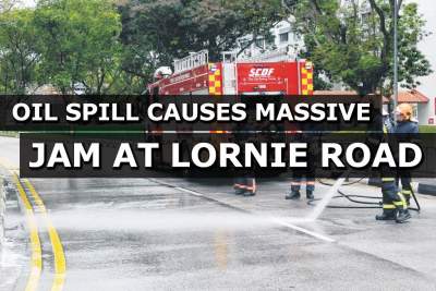 Oil spill caused by broken-down vehicle causes massive jam on Lornie Road
