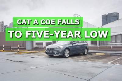 Cat A COE falls to five-year low while Cat B price soars
