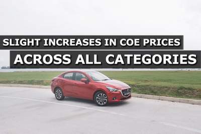 COE premiums across all categories rise slightly