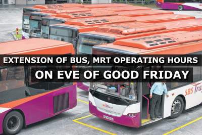 Extension of train and bus operating hours on eve of Good Friday