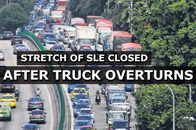 Stretch of SLE towards BKE closed after cement mixer truck overturns