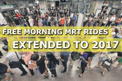 Free early morning MRT rides in city area extended to 2017
