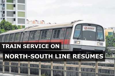 Train service has resumed after delays on the North-South Line