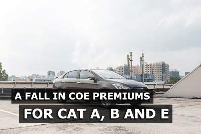 A dip in COE premiums for Cat A, B and E